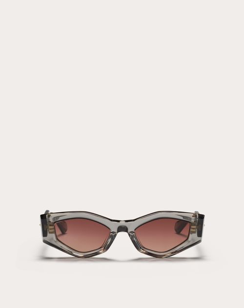 Valentino - Iii – Asymmetrischer Azetat Rahmen - Grau/rosa Nuanciert - Frau - Sonnenbrillen