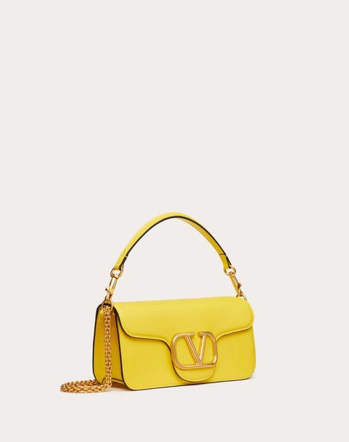 Valentino Garavani - Valentino Garavani Locò Calfskin Shoulder Bag - Yellow - Woman - Bags