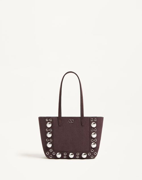 Valentino Garavani - Valentino Garavani Nellcôte Mini Suede Shopping Bag - Brown - Woman - Bags