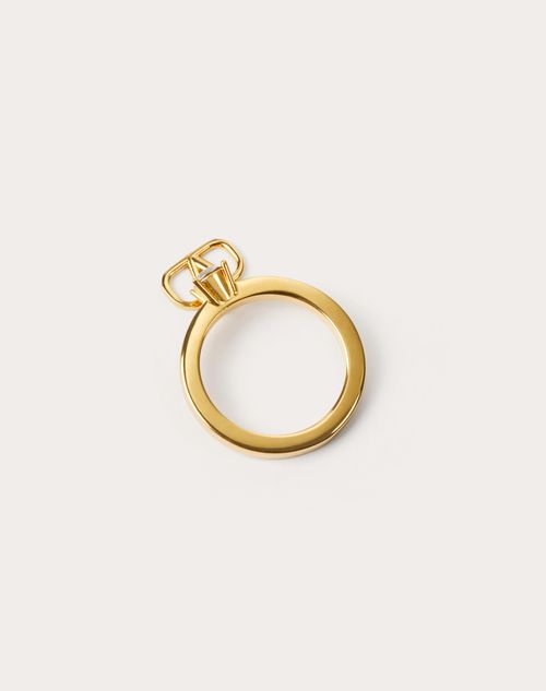 Valentino Garavani - Mini Vlogo Signature Metal Ring With Swarovski® Crystals - Gold - Woman - Woman View All
