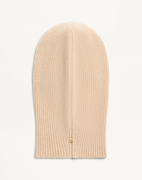 Valentino Garavani - Vlogo Signature Cashmere And Lace Hood - Alabaster - Woman - Hats And Gloves