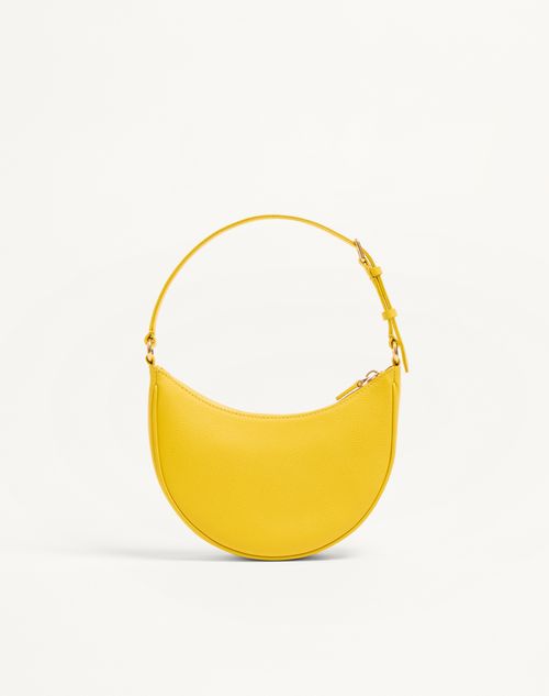 Valentino Garavani - Vlogo Signature Mini Hobo Bag In Grainy Calfskin - Yellow - Woman - Shoulder Bags