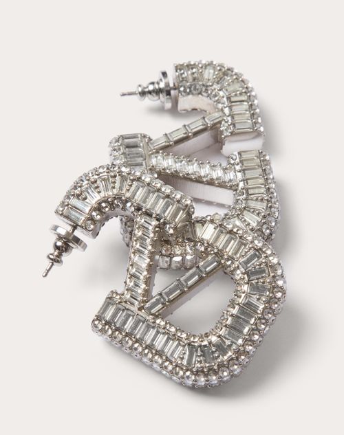 Valentino Garavani - Vlogo Signature Earrings - Palladium/silver - Woman - Jewellery