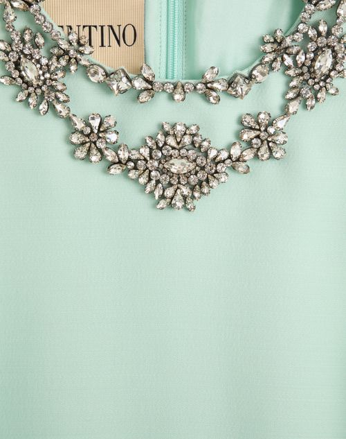 Valentino - Crepe Couture Embroidered Midi Dress - Celadon/silver - Woman - Dresses