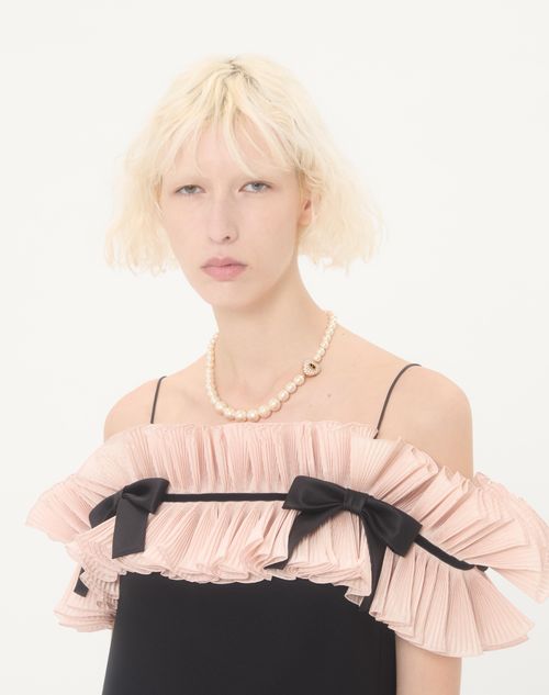 Valentino Garavani - Coeur Royal Necklace In Metal, Enamel, Pearls And Swarovski® Crystals - Gold/black/crystal/cream - Woman - Accessories