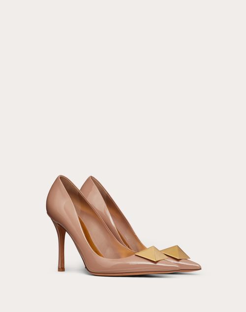 Valentino Garavani - One Stud Patent Leather Pump 100mm - Rose Cannelle - Woman - One Stud (pumps) - Shoes