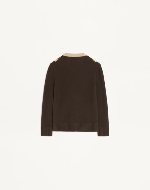 Valentino - Wool Jumper - Dark Fudge/beige - Woman - Knitwear