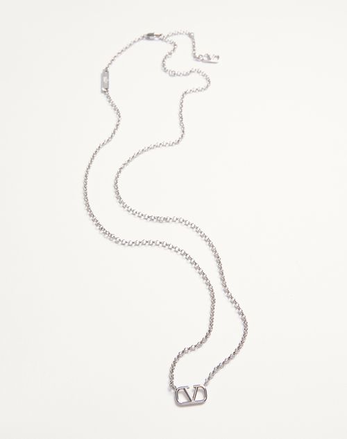 Valentino Garavani - Vlogo Signature Metal Necklace - Transparent - Man - Jewelry