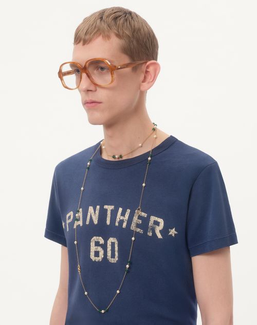 Valentino Garavani - Vlogo Signature Necklace In Metal, Glass Beads And Swarovski® Pearls - Gold/green - Man - Jewellery