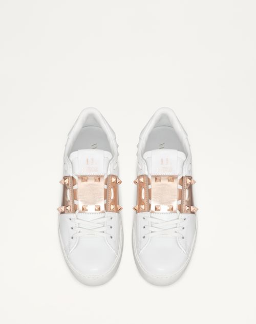 Rockstud Untitled Sneaker In Calfskin Leather With Metallic Rockstud Untitled Sneaker In Calfskin Leather With Metallic