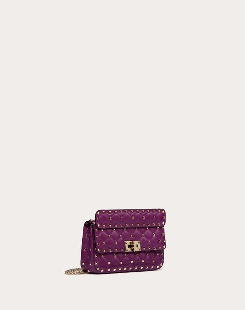 Valentino Garavani - Small Nappa Rockstud Spike Bag - Prune - Woman - Woman Bags & Accessories Sale