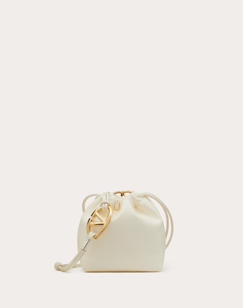 Valentino Garavani - Vlogo Pouf Nappa Leather Mini Bucket Bag - Ivory - Woman - Shoulder Bags