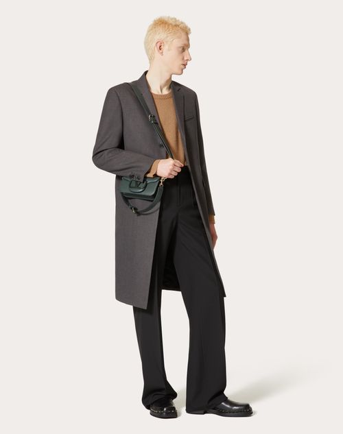 Valentino - Manteau Droit En Nylon Technique Avec Étiquette Couture Maison Valentino - Gris - Homme - Nouveautés