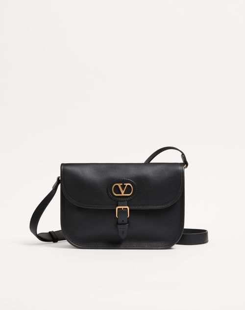 Valentino Garavani - Valentino Garavani Antibes Calfskin Shoulder Bag - Black - Man - Shoulder Bags