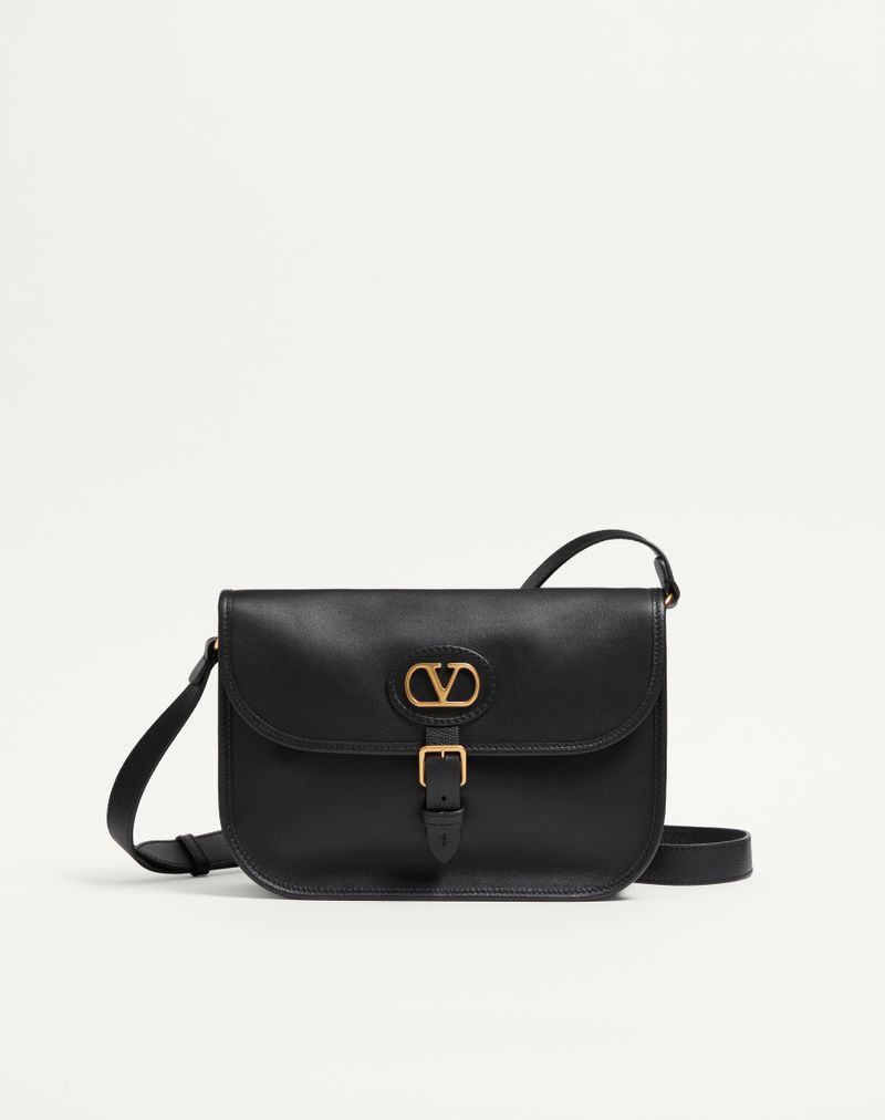 Sac Porté Épaule Antibes Cuir Veau Noir — Valentino