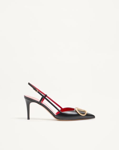 Valentino Garavani - Slingback-pumps Vlogo Signature Aus Kalbsleder Mit 80 Mm-absatz - Schwarz - Frau - Pumps Und Slingbacks