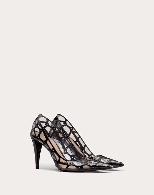 Valentino Garavani - Toile Iconographe Pump In Polymer And Patent Material 90mm - Black/transparent - Woman - Pumps