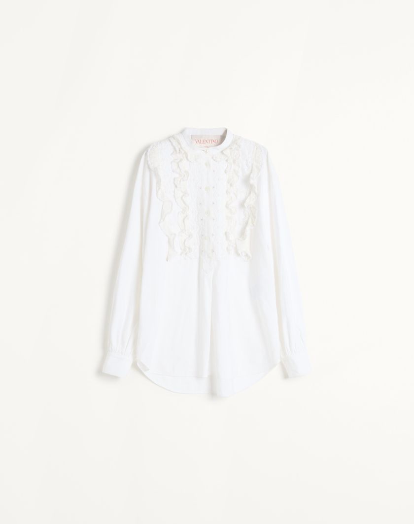 Valentino Handbags Top In Cotone E Lino Ricamato per Donna in Bianco | Valentino IT