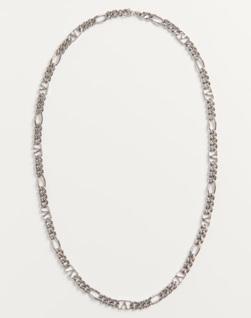 Valentino Garavani - Vlogo Signature Metal Necklace - Palladium - Man - Jewelry