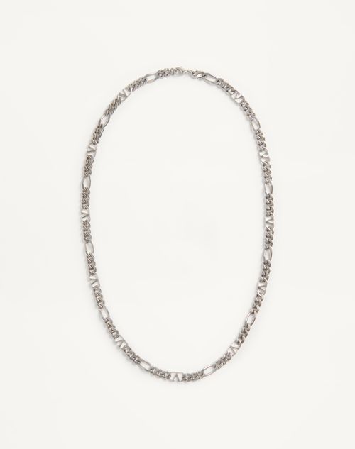 Valentino Garavani - Vlogo Signature Metal Necklace - Palladium - Man - Jewellery