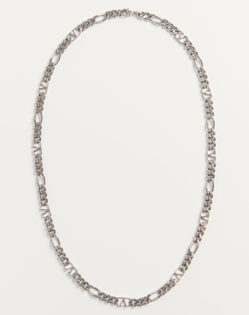 Valentino Garavani - Vlogo Signature Metal Necklace - Palladium - Man - Jewellery