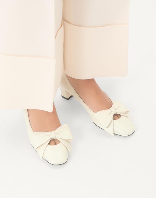 Valentino Garavani - Bowow Pumps In Kidskin 45mm - Ivory - Woman - Woman F&f Integration