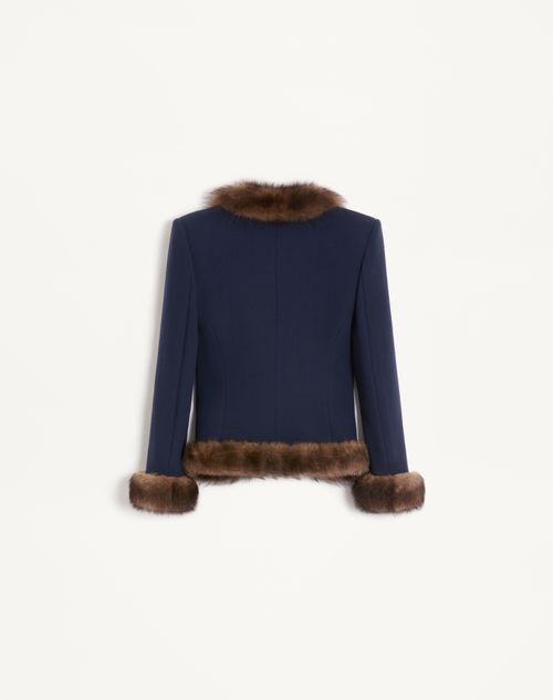 Valentino - Wool Crepe Jacket - Indigo - Woman - Jackets And Blazers