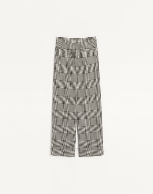 Valentino - Houndstooth Wool Pants - Ivory/black - Woman - Pants And Shorts