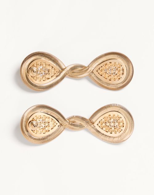 Valentino Garavani - Pas Plus Earrings In Metal, Resin And Swarovski® Crystals - Gold/emerald - Woman - Fashion Jewelry