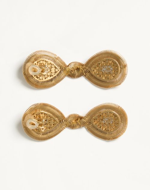 Valentino Garavani - Pas Plus Earrings In Metal, Resin And Swarovski® Crystals - Gold/emerald - Woman - Fashion Jewelry