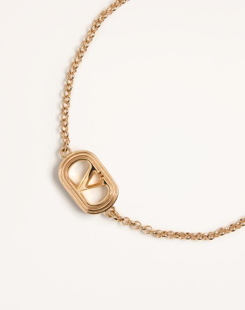 Valentino Garavani - Ovalette Bracelet In Metal And Swarovski® Pearl - Gold/cream - Woman - Jewellery