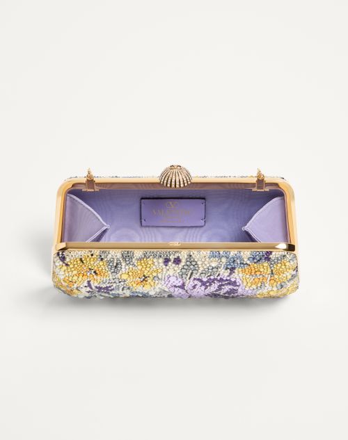 Valentino Garavani - Valentino Garavani Carry Secrets Minaudiere With Flowerism Rhinestone Motif - Multicolour/crystal - Woman - Shelf - W Bags - Evening Bags