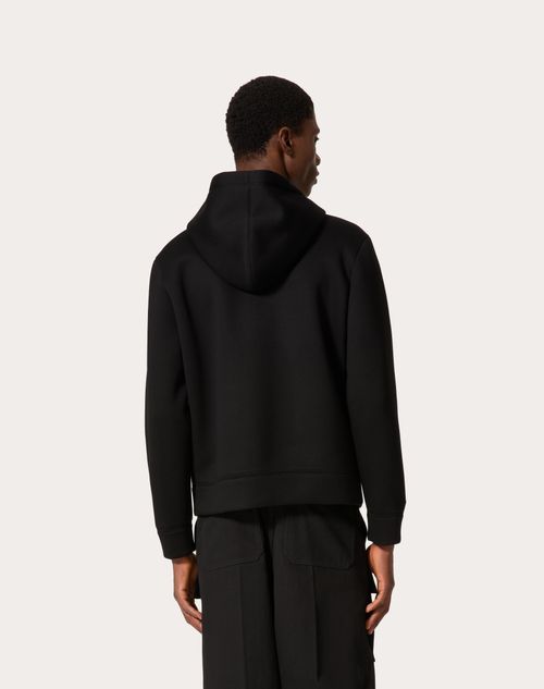 Neoprene Sweatshirt With Hood And Zipper for Man in Black Neoprene Sweatshirt With Hood And Zipper for Man in Black
