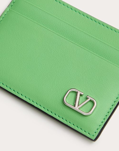 Valentino Garavani - Vlogo Signature Calfskin Card Holder - Mint - Man - Wallets And Small Leather Goods