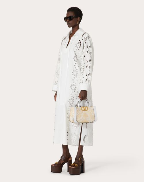 Valentino - Valentino Broderie Infinie Flower Midi Dress - White - Woman - Dresses