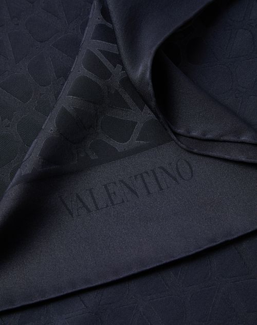 Valentino Garavani - Chalina De Seda Toile Iconographe - Azul Marino - Mujer - Accesorios Suaves