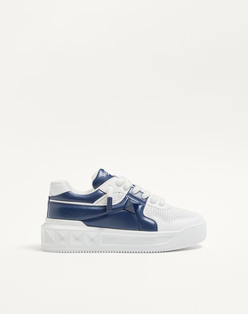 Valentino Garavani - One Stud Xl Low-top Sneaker In Perforated Nappa - Blue/white - Man - Man Shoes Private Promotions