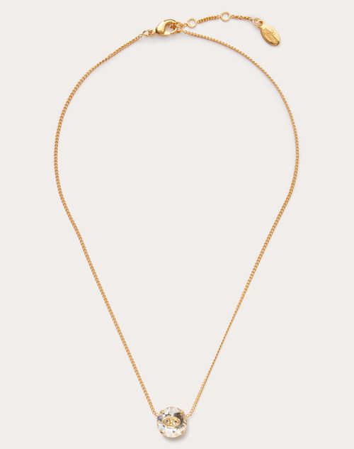 Valentino Garavani - The Bold Edition Vlogo Metal And Crystal Necklace - Gold - Woman - Jewellery