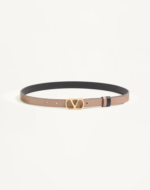 Valentino Garavani - Ceinture Réversible Vlogo Signature En Cuir De Veau Brillant, Hauteur&nbsp;: 20&nbsp;mm - Noir/beige - Femme - Ceintures