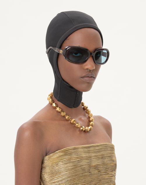 Valentino Garavani - Ovalette Necklace In Resin, Enamel, Metal And Swarovski® Crystals - Yellow Gold/black - Woman - Jewellery