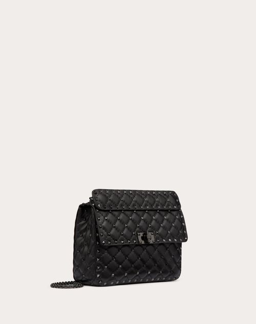 Valentino Garavani - Sac Moyen Rockstud Spike En Nappa - Noir - Femme - Sacs Porté Épaule