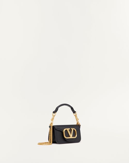 Valentino Garavani - Micro-sac Valentino Garavani Locò En Cuir De Veau Avec Chaîne - Noir - Femme - Mini Et Micro Sacs À Main