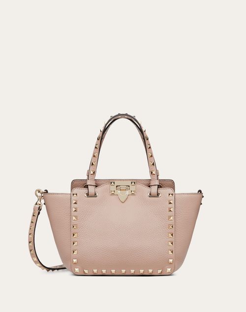 Mini Rockstud Grainy Calfskin Bag for Woman Poudre | Valentino US