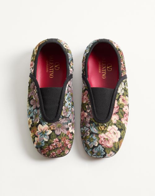 Valentino Garavani - Rythmika Ballerina In Après L'hiver Jacquard Fabric - Animal Print - Woman - Ballerinas