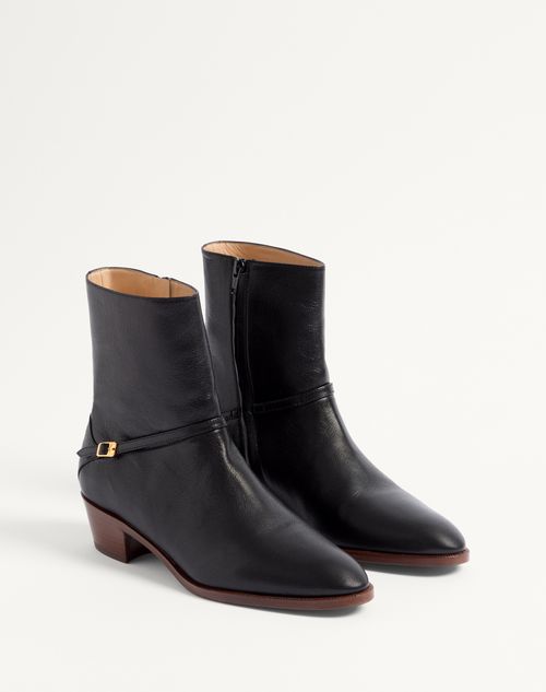 Valentino Garavani - Bottines Pat En Cuir De Chevreau - Noir - Homme - Bottes