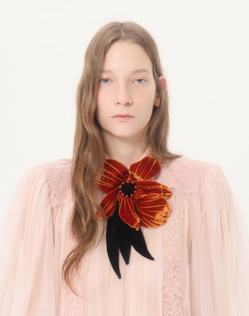 Valentino - Embroidered Organza Top - Pink - Woman - Shirts & Tops