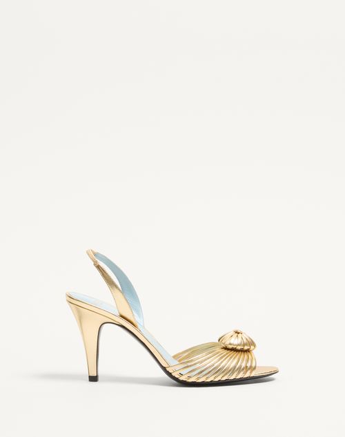Valentino Garavani - Royal Sandal In Laminated Nappa 85mm - Antique Brass - Woman - Sandals