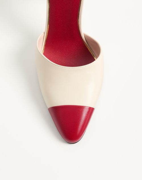 Valentino Garavani - Sinead Kidskin Pumps 105mm - Butter/red - Woman - Pumps And Slingbacks