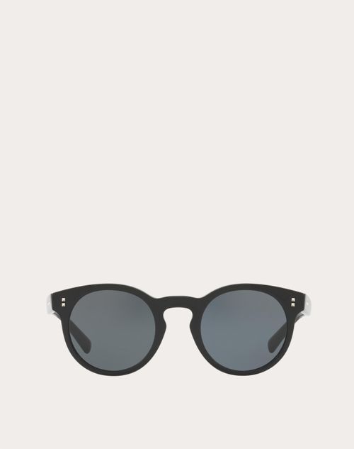 Valentino - Round Frame Acetate Sunglasses With Mirrored Lens - Grey - Woman Bags & Accessories Sale