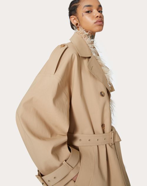 Trench Coat Beige Cotton